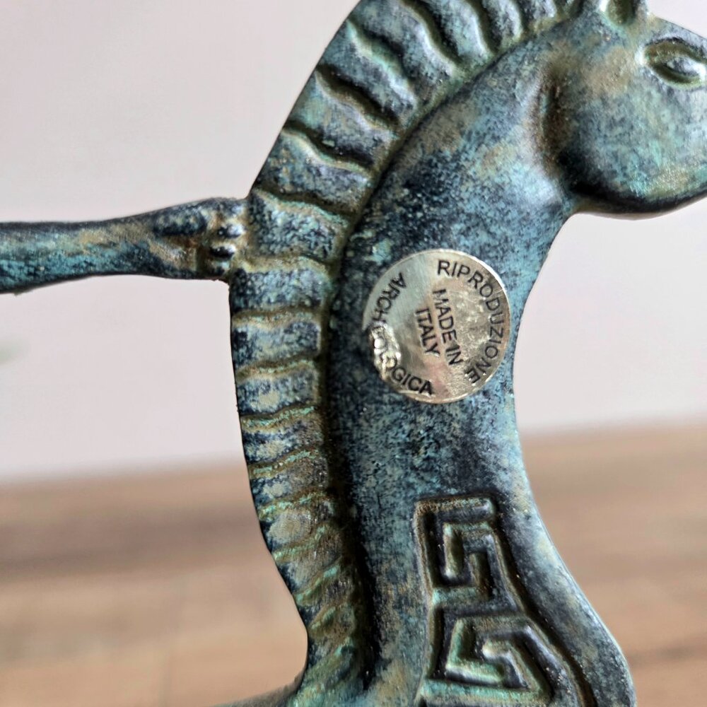 Vintage Riproduzione Archeologica Italy Bronze Greek Athenian Warrior - Picture 8 of 8